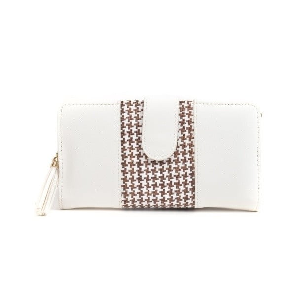 Biela peňaženka s hnedým detailom Mangotti Bags Ophelia