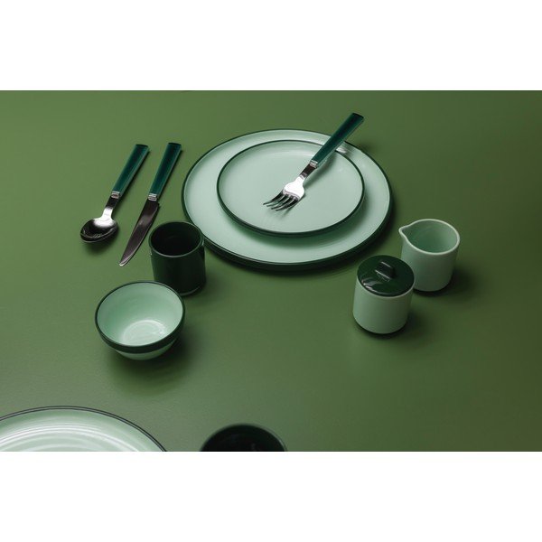 Zelený kameninový tanier ø 26 cm Duo – ONA-image-1