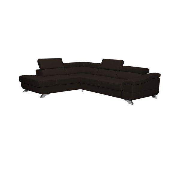 Tmavohnedá rozkladacia rohová pohovka Windsor & Co Sofas Gamma, ľavý roh-image-1