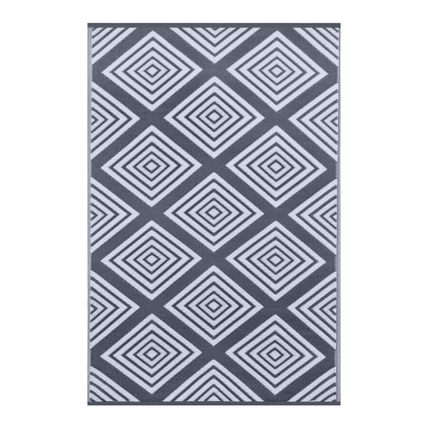 Sivo-biely obojstranný koberec vhodný aj do exteriéru Green Decore Legend, 150 × 240 cm