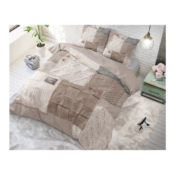 Bavlnené obliečky na jednolôžko Sleeptime Knitted Home, 140 × 220 cm