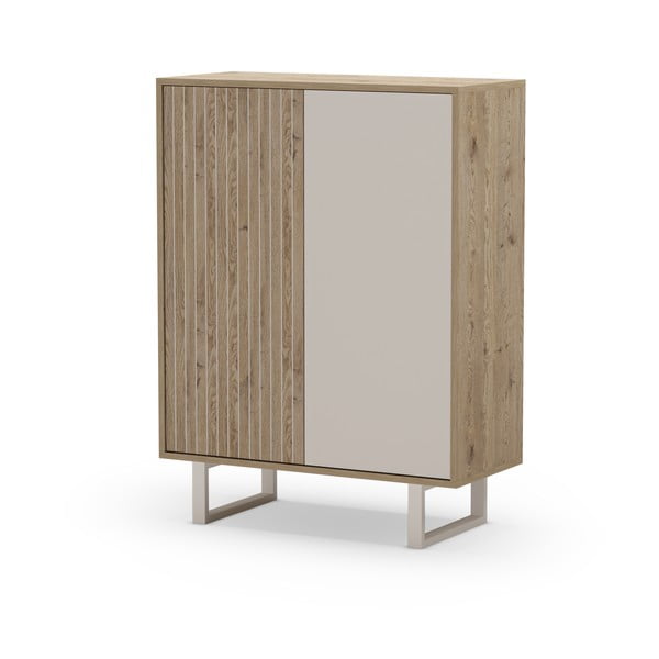 Skrinka v dekore duba v sivo-prírodnej farbe 90x120 cm Millay – Marckeric-image-2