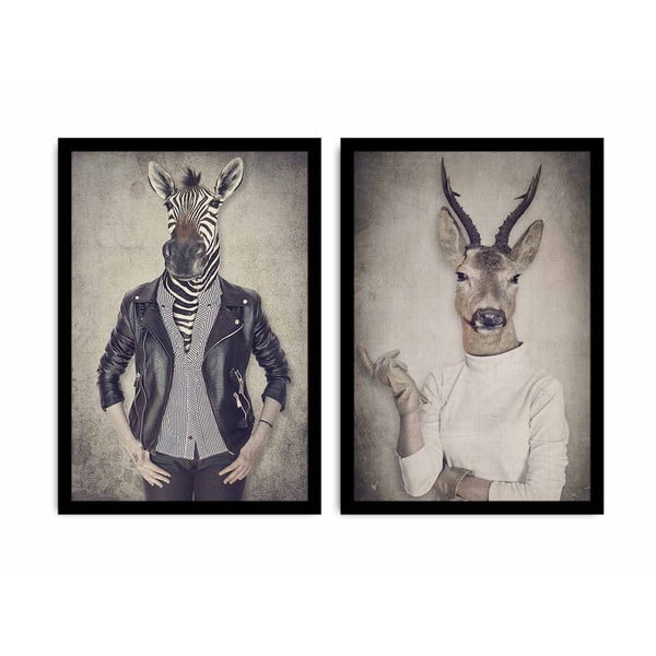 Dvojdielny obraz Home Ribs and Deer, 72 × 50 cm