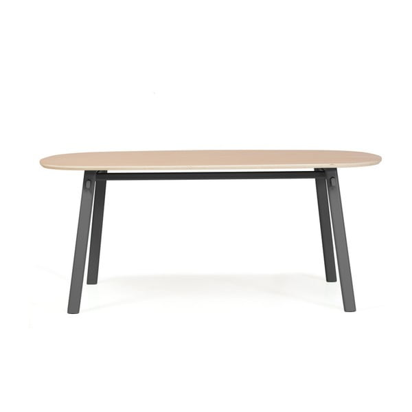 Sivý jedálenský stôl z dubového dreva HARTÔ Céleste, 220 × 86 cm