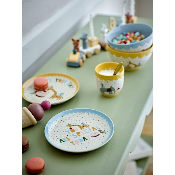 Žltá/krémová detská miska z kameniny ø 13,5 cm Celebrate – Bloomingville Mini-image-1