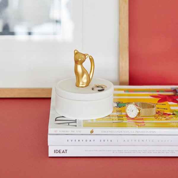 Biela porcelánová šperkovnica Balvi Cat-image-1