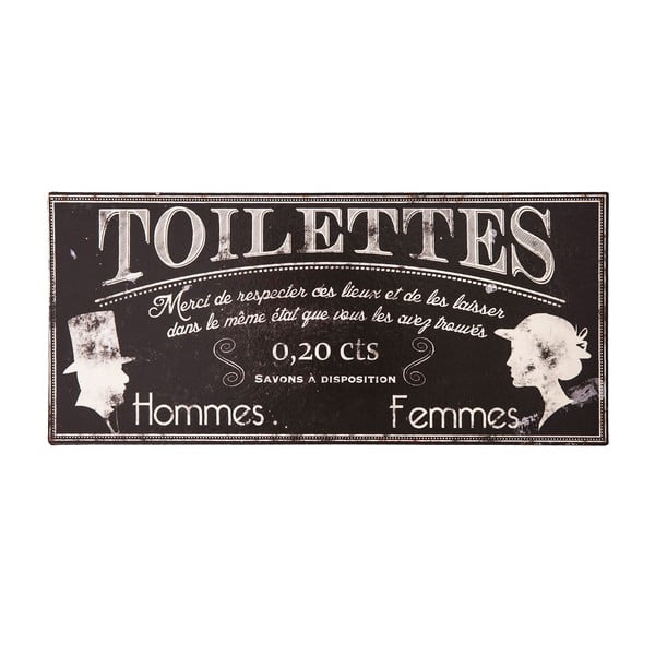 Kovová ceduľa 36x16 cm Toilettes – Antic Line