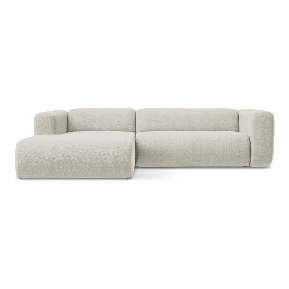 Béžová rohová pohovka (ľavý roh/s leňoškou) Ekahi – Makamii