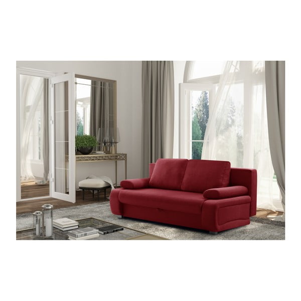 Červená rozkladacia pohovka Interieur De Famille Paris Bonheur-image-4