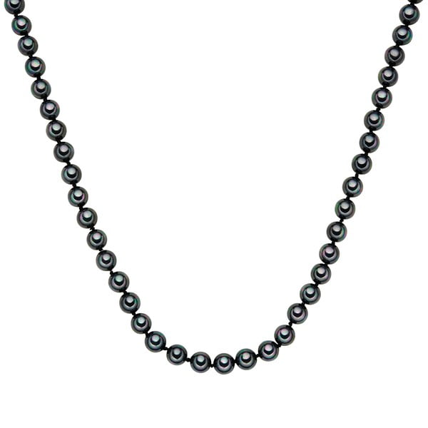 Perlový náhrdelník Muschel, antracitové perly 8 mm, dĺžka 50 cm