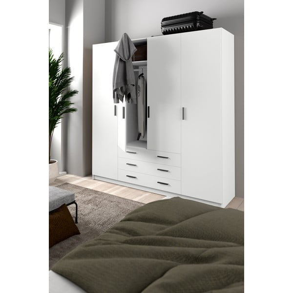 Biela šatníková skriňa 196x200 cm Sprint – Tvilum-image-1