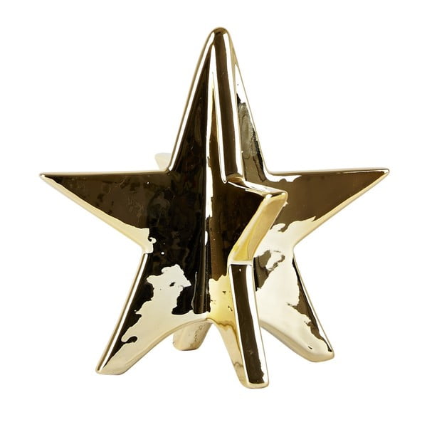 Dekoratívna keramická hviezda Villa Collection Ceramic Gold, 13 cm