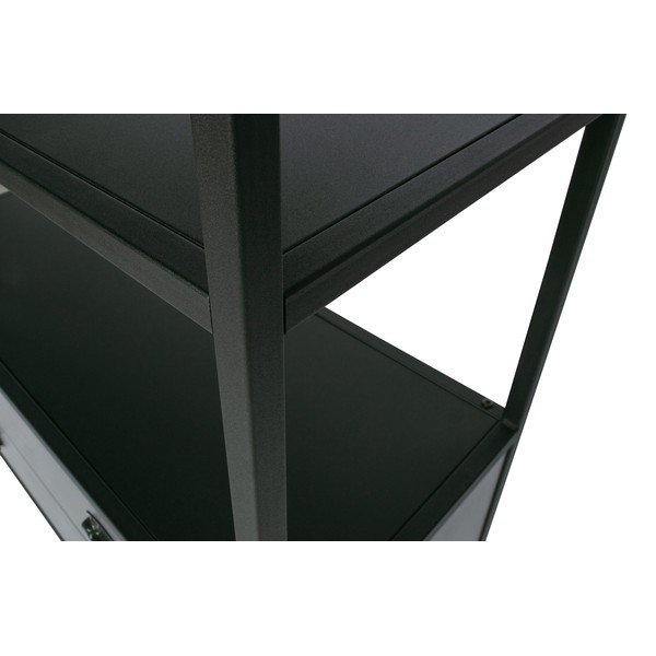 Čierny regál s dvomi zásuvkami WOOOD Derby-image-1