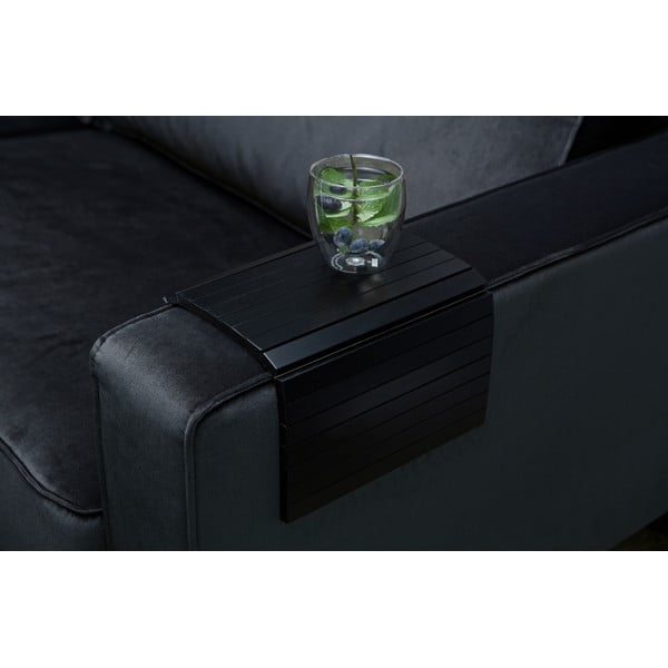 Čierna flexibilná drevená podrúčka na pohovku WOOOD Tray-image-2