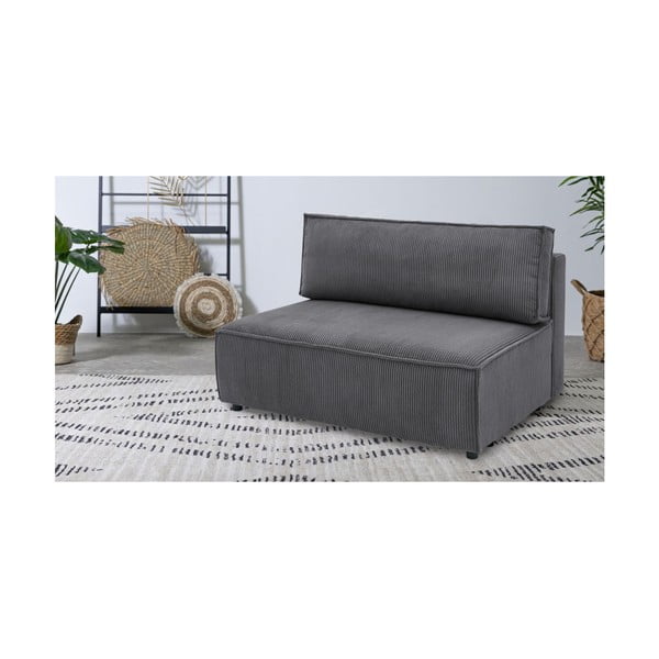 Tmavosivý menčestrový modul pohovky (stredový diel) Nihad modular – Bobochic Paris-image-1