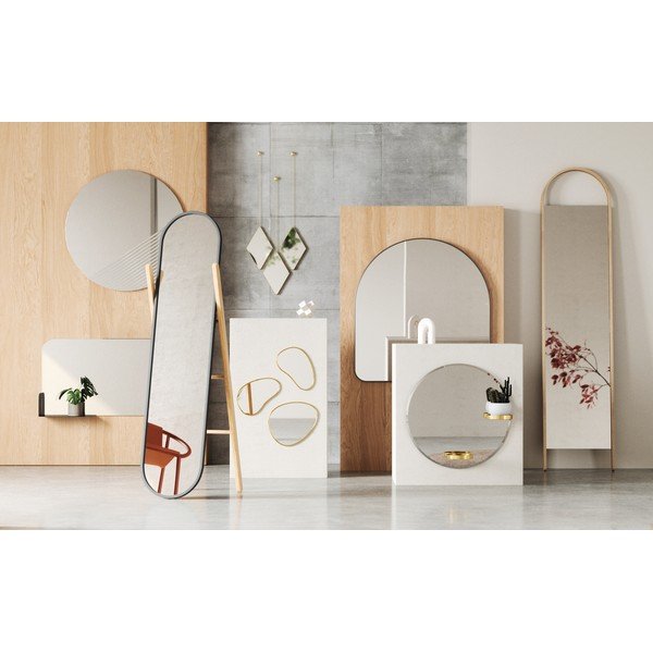 Stojacie zrkadlo s dreveným rámom 45x196 cm Bellwood – Umbra-image-4