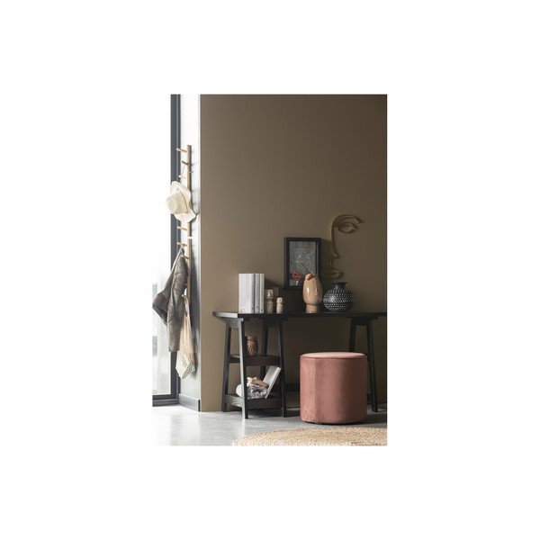 Ružový zamatový puf WOOOD Sara, ⌀ 46 cm-image-2