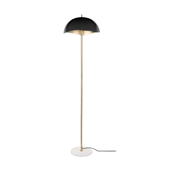 Stojacia lampa s kovovým tienidlom v čiernej a zlatej farbe (výška 154 cm) Waved – Leitmotiv