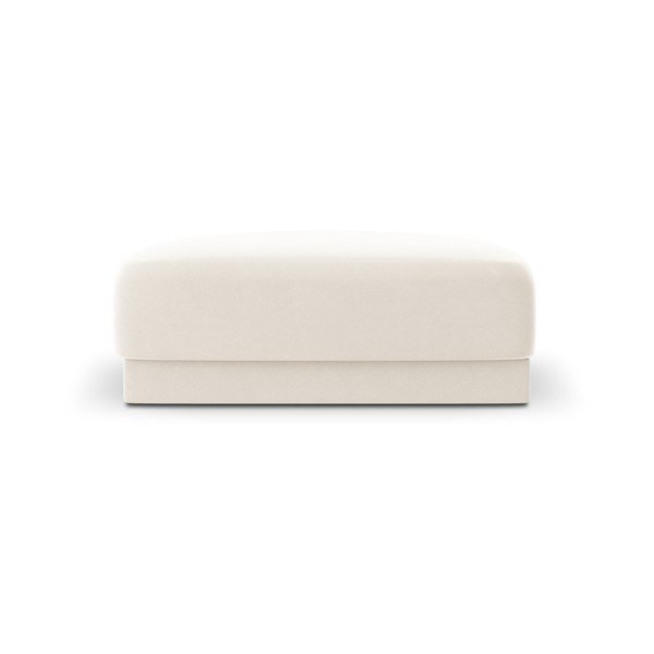 Biely zamatový taburet Miley – Micadoni Home-image-3