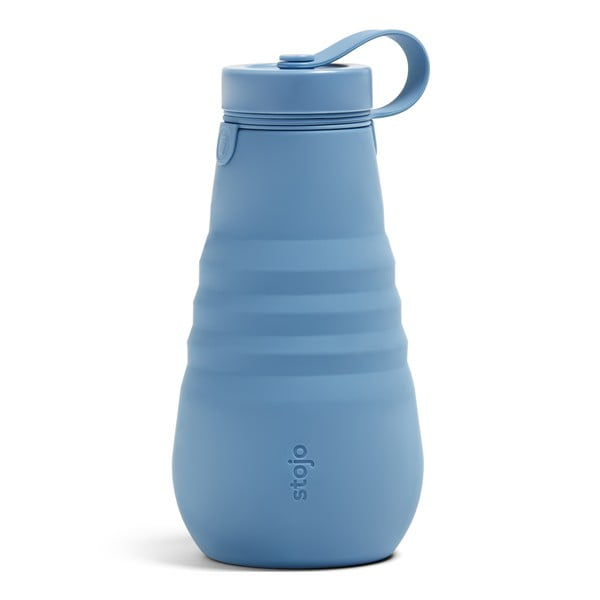 Modrá skladacia fľaša Stojo Bottle Steel, 590 ml