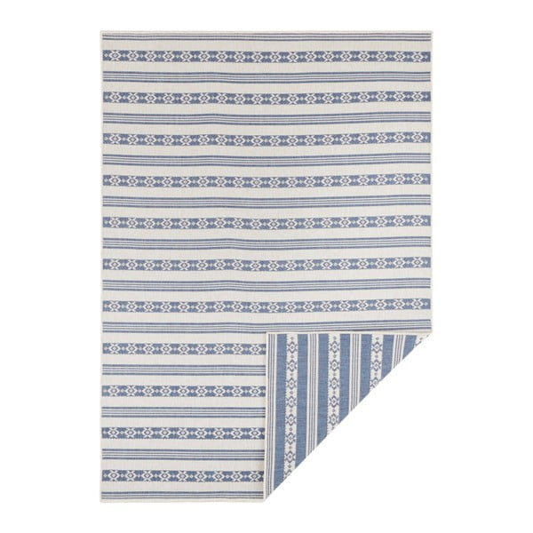 Modro-krémový obojstranný koberec vhodný aj do exteriéru Bougari Fiji, 80 × 150 cm