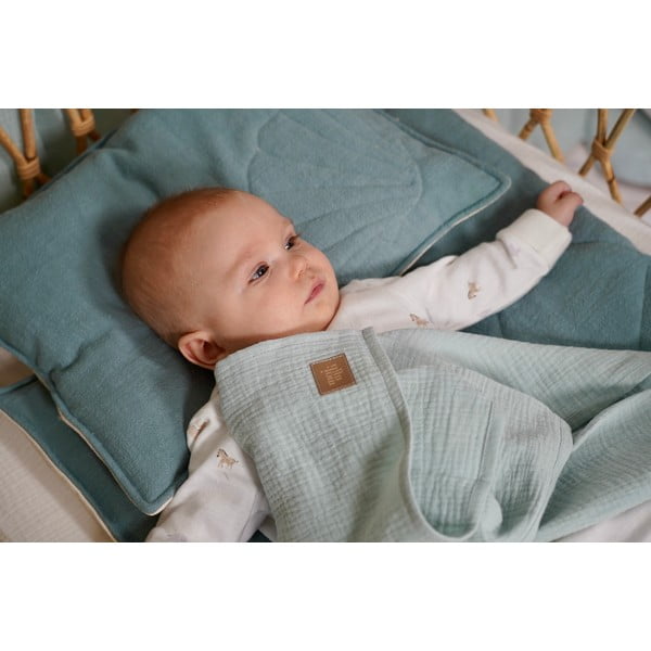 Zelená mušelínová detská deka 100x100 cm Mint - Moi Mili-image-3