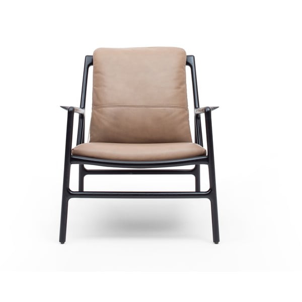 Čierno-béžové kožené kreslo Dedo – Gazzda-image-2