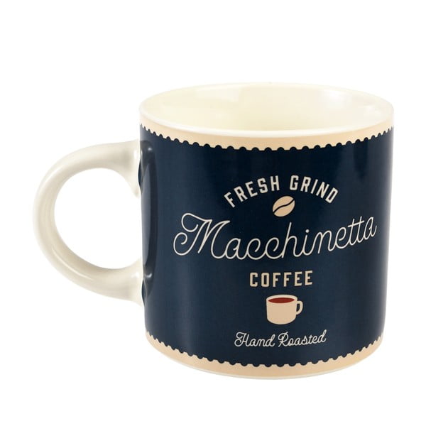 Tmavomodrý/krémový keramický hrnček 350 ml Macchinetta – Rex London