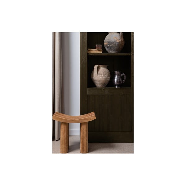 Hnedá knižnica z borovicového dreva 78x230x37 cm Yumi – WOOOD-image-1