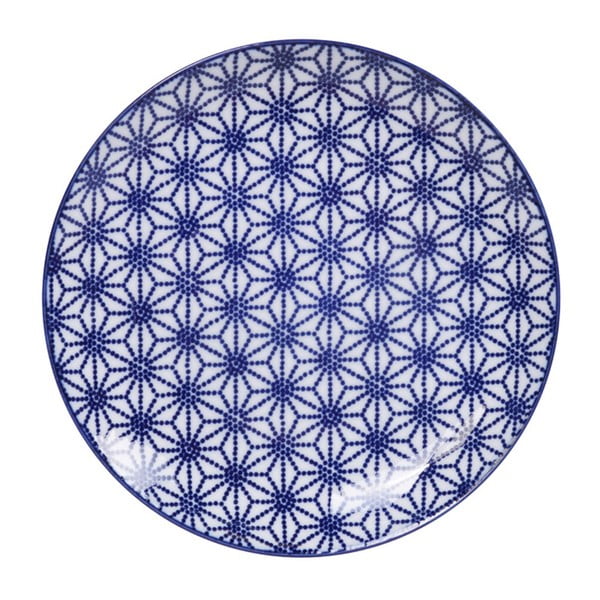 Modrý porcelánový tanier Tokyo Design Studio Star, ø 20,6 cm