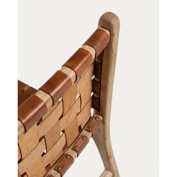 Kožené jedálenské stoličky v koňakovohnedo-prírodnej farbe v súprave 2 ks Calixta – Kave Home-image-4