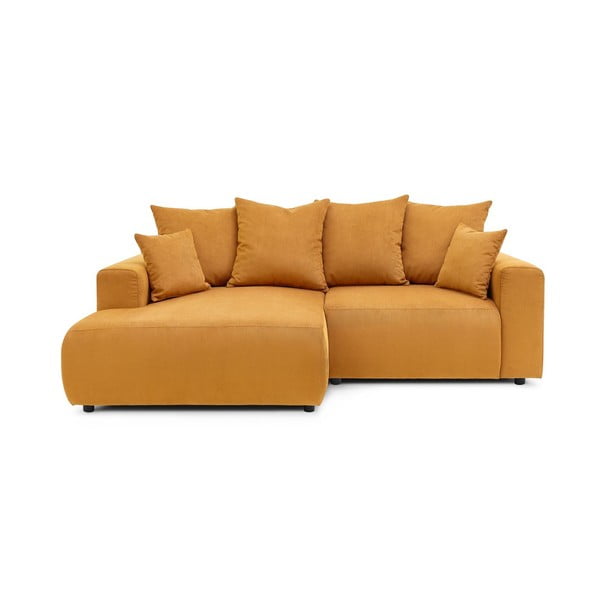 Okrovožltá zamatová rohová pohovka Enjoy – Bobochic Paris