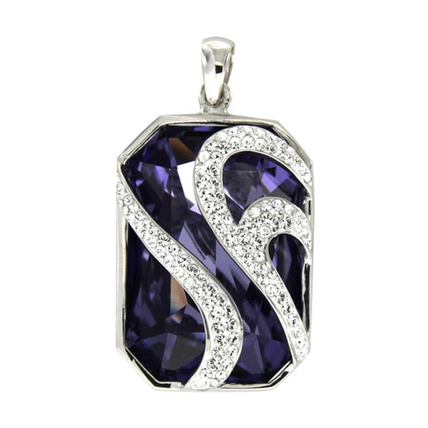 Strieborný prívesok s fialovými krištáľmi Swarovski Elements Crystals Violet