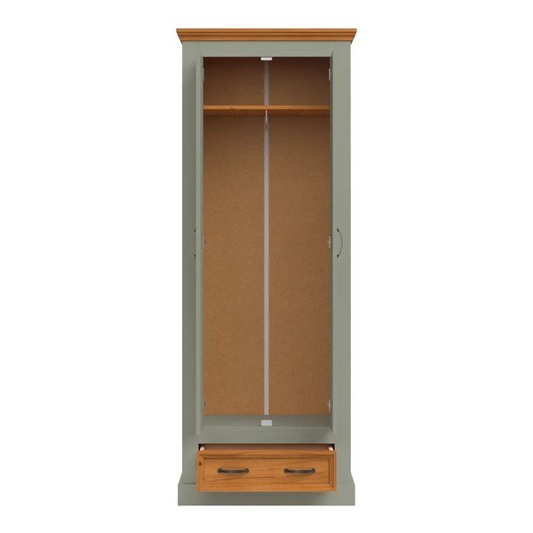 Zelená/v svetlo prírodnej farbe šatníková skriňa z borovicového dreva 70x185x40 cm Selma – Støraa-image-2