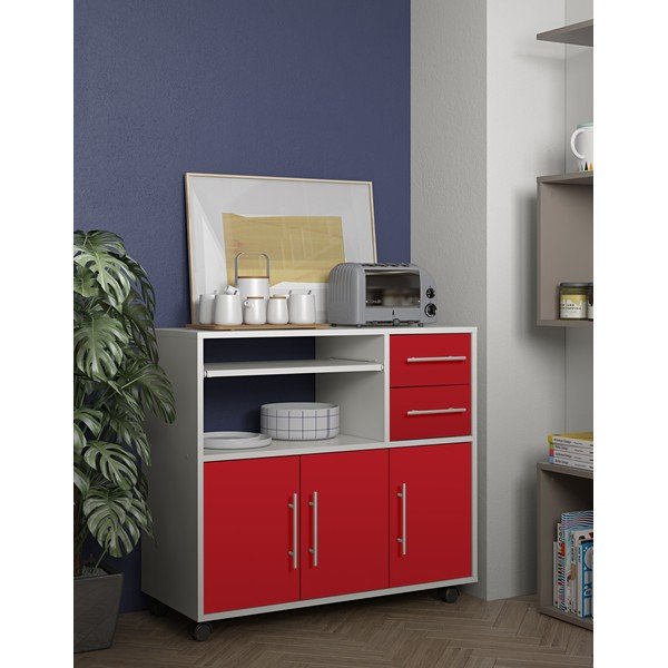 Červená komoda na kolieskach Symbiosis Marius-image-1