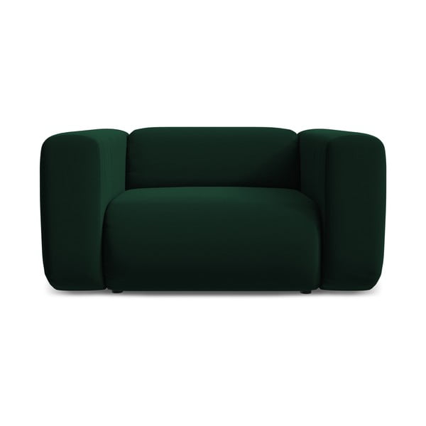 Tmavozelené zamatové kreslo Ekahi – Makamii-image-2