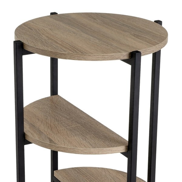 Regál v čierno-prírodnej farbe v dekore duba 40x80 cm – Casa Selección-image-3