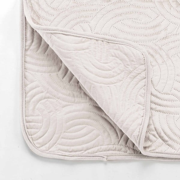 Krémová zamatová súprava prikrývky a obliečky na vankúš 240x260 cm Solange – douceur d'intérieur-image-3