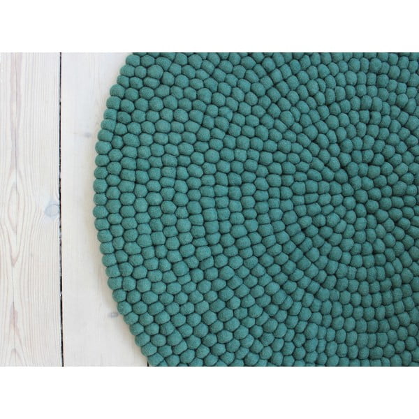 Zelený guľôčkový vlnený koberec Wooldot Ball rugs, ⌀ 200 cm