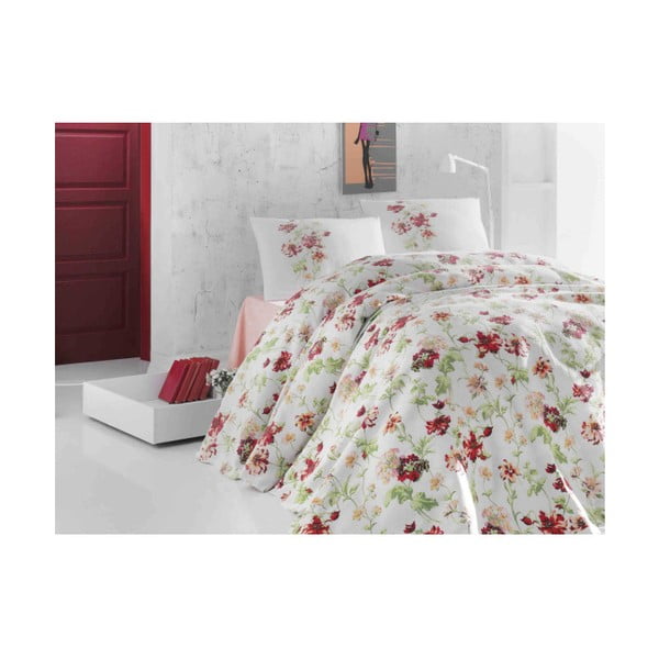 Ľahká prikrývka cez posteľ Sofia Red, 200x235 cm