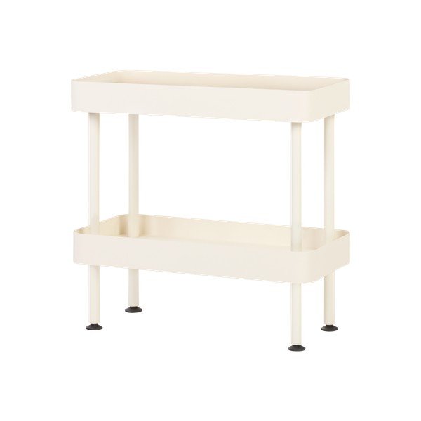 Béžový kovový pojazdný regál 60x62x30 cm Nolle – noo.ma-image-2