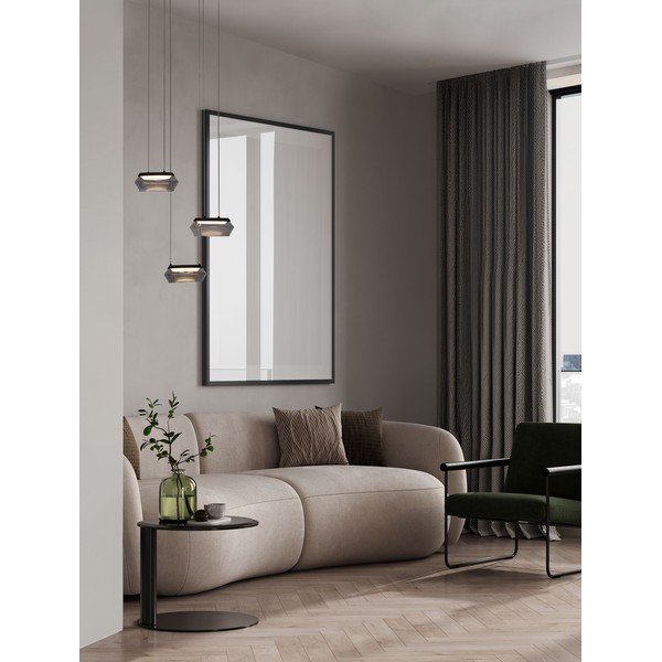 Matne čierne sklenené LED závesné svietidlo so stmievačom ø 35 cm Jailyn – Nova Luce-image-1
