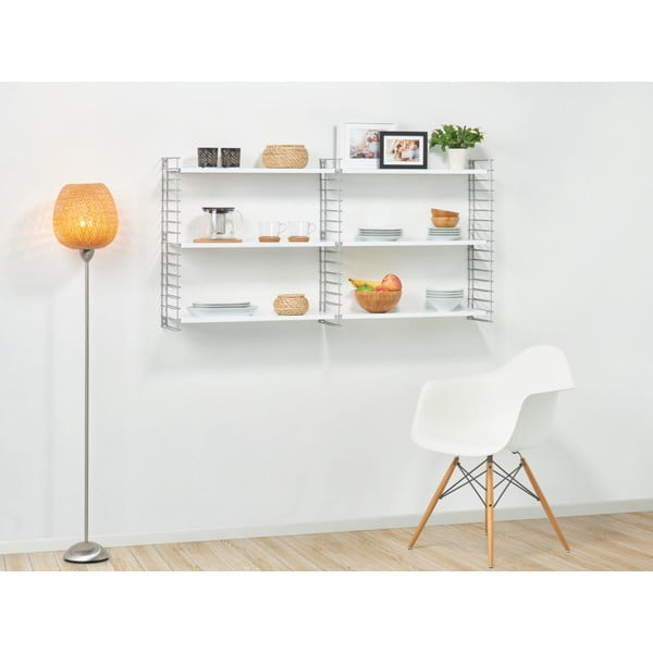 Trojposchodový regál s bielymi policami Metaltex Libro, šírka 70 cm-image-3