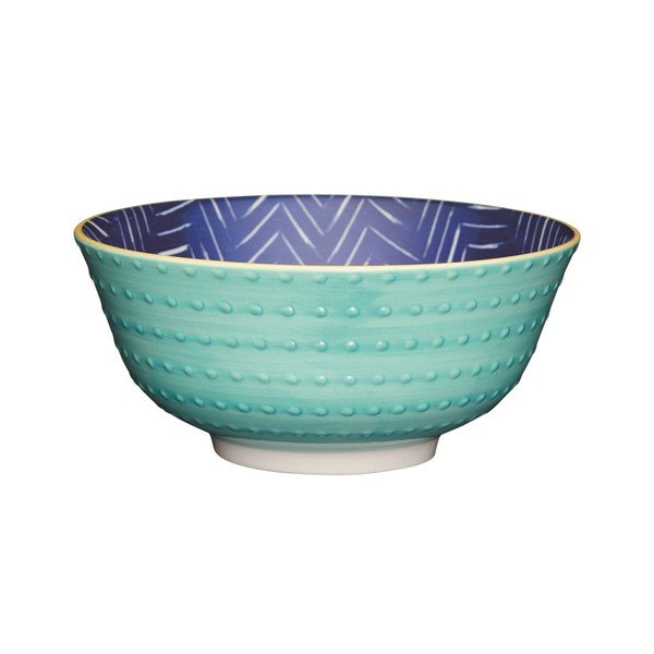Kameninová miska Kitchen Craft Leafy Indigo, ⌀ 15,5 cm