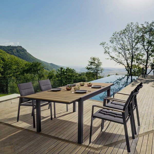 Hliníkový záhradný jedálenský stôl 90x140 cm Elias   – Bizzotto-image-1