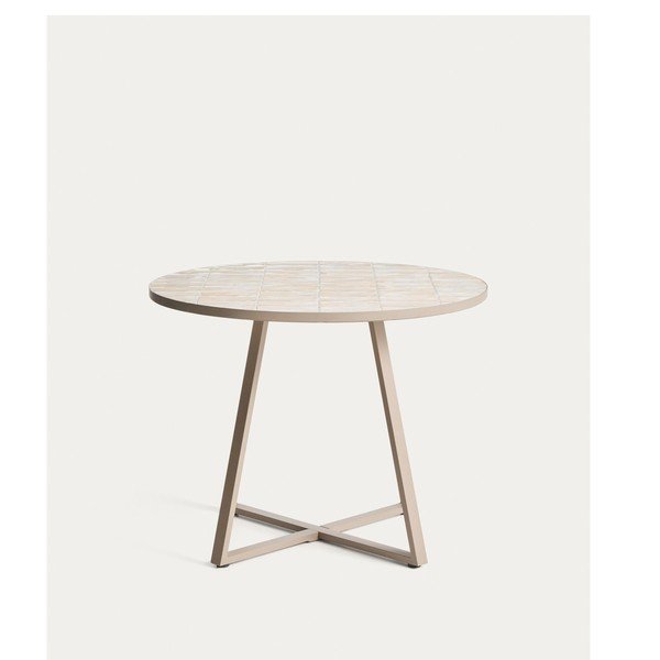 Okrúhly záhradný jedálenský stôl s keramickou doskou ø 90 cm Tella – Kave Home-image-4