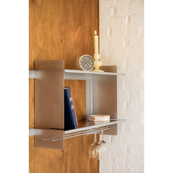 Poschodová kovová polica v striebornej farbe 70 cm Tivo – noo.ma-image-4