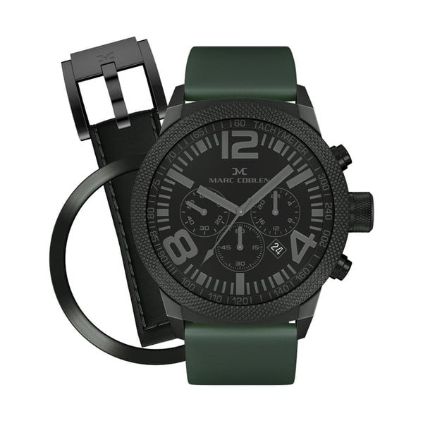 Unisex hodinky Marc Coblen s remienkom a krúžkom na ciferník naviac P54