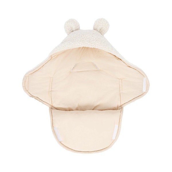 Krémová detská zavinovačka s baránkom 45x80 cm – Meowbaby-image-1