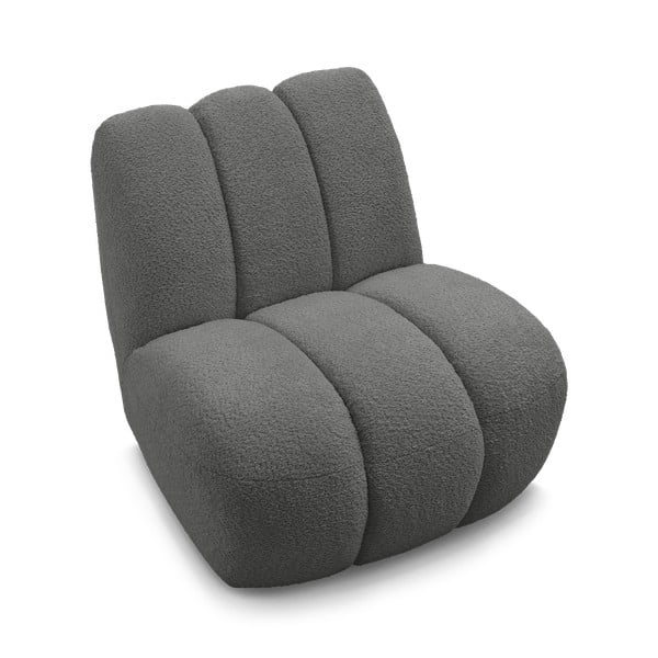 Tmavosivé kreslo z textílie buklé Janissaire – Bobochic Paris-image-4